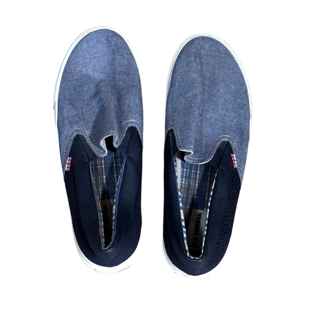 Ben Sherman Navy and Chambray Slip-On Loafers - Picture 3 of 6